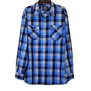 Men's Blue | Black Plaid Shirt Size XL